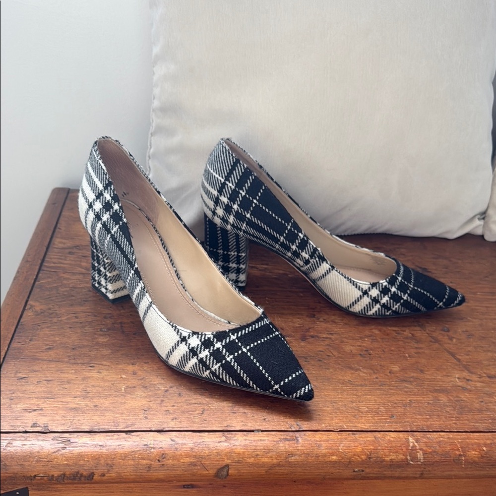 Plaid Women's Pumps black multi texture noir